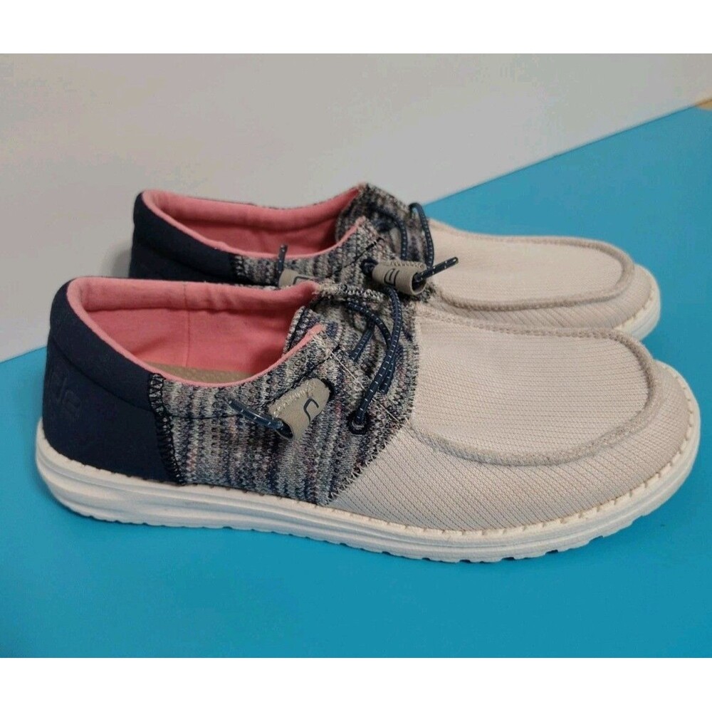 Hey Dude Women's Wendy Sox Funk Navy Shoes 2022 Size 9 Us EU 40 Gray Pink Blue
